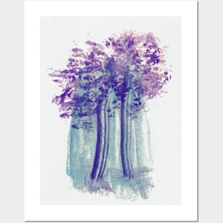 Forest Trees Watercolor Painting Posters and Art